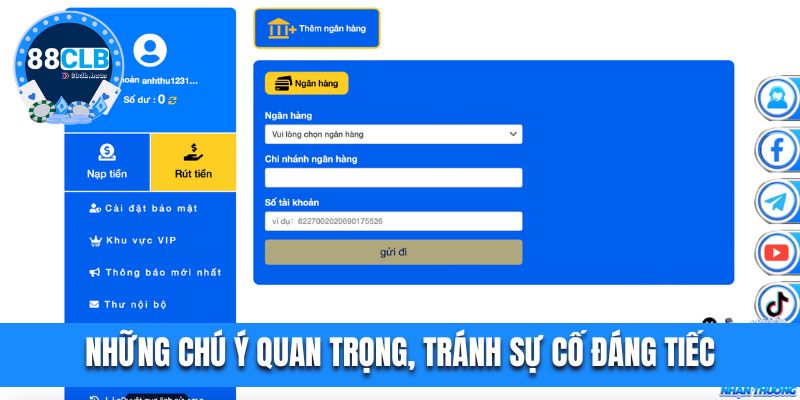 Những chú ý quan trọng, tránh sự cố đáng tiếc