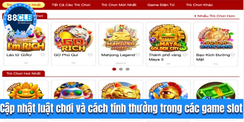 Cập nhật luật chơi, cách tính thưởng trong các game slot chi tiết